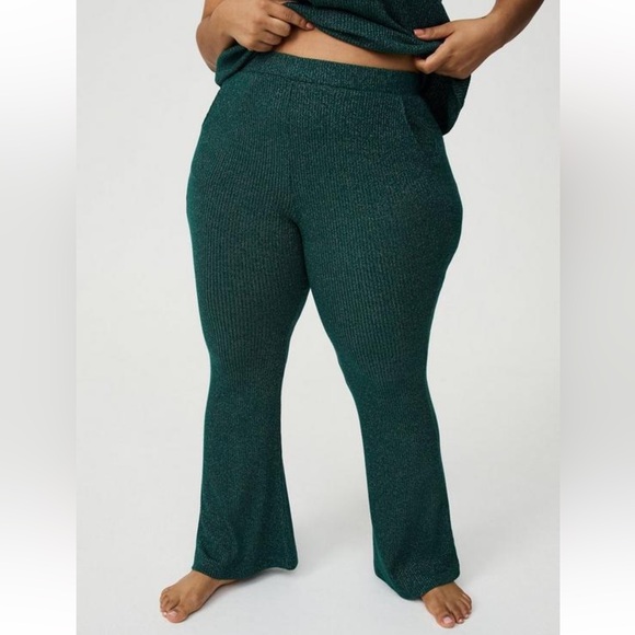 Torrid Green Shimmer Lounge Pants - Picture 2 of 7